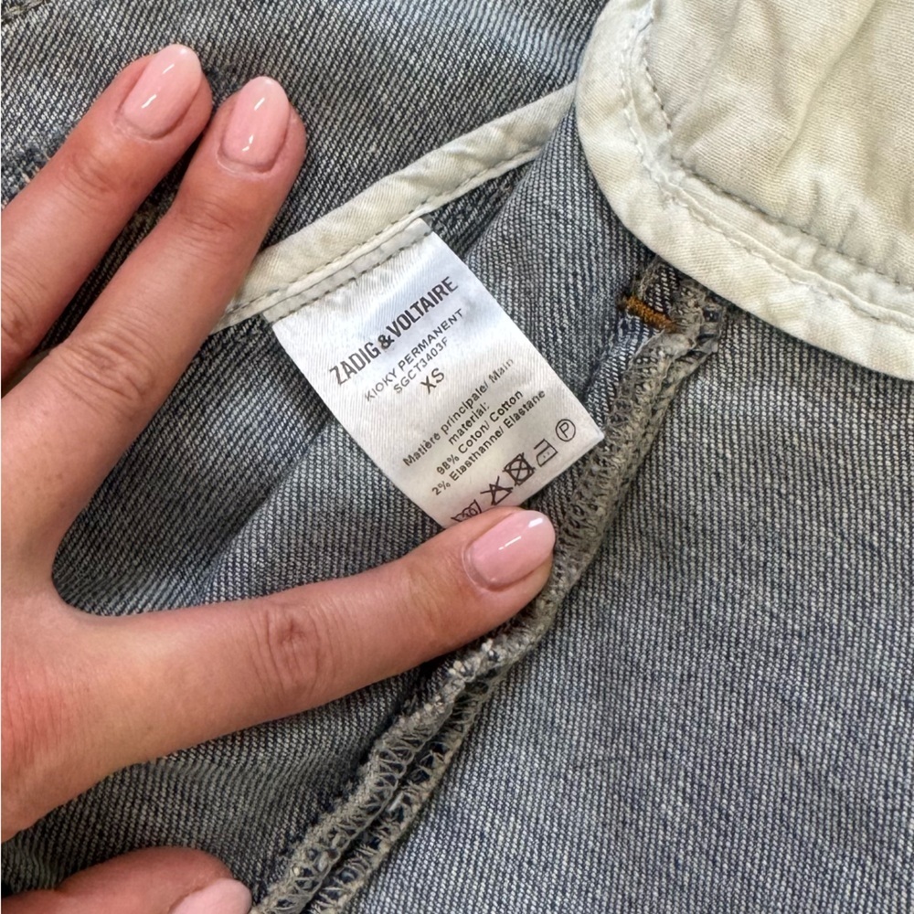 Zadig & Voltaire Kioky Denim Jean Jacket - Size XS - EUC - Medium Blue Wash - Picture 5 of 10